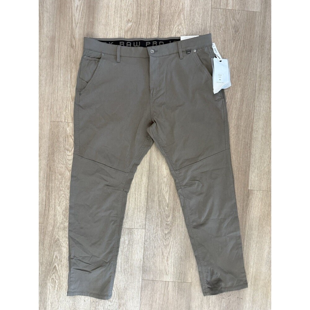 Projek Raw Human Made Logo Mens Beige Acti Flex Stretch Chino Pants NWT 40 x 32